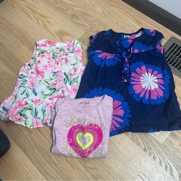 4T Girls Top Bundle Lot OshKosh Floral Carter’s Shirt Blouse Cat & Jack Pink - Picture 2 of 7